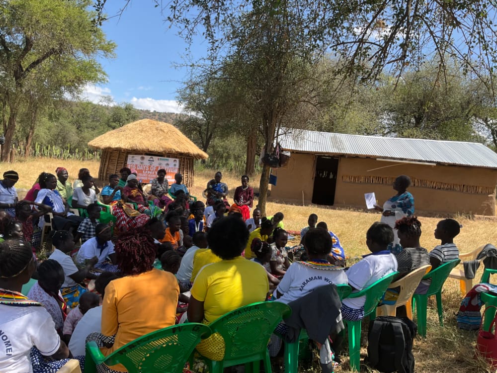 We joined Naramam Women group during the launch of 16 days of Activism at Naramam West Pokot County.Violence against women and girls is very common and they look forward to having a society which does not discriminate anyone